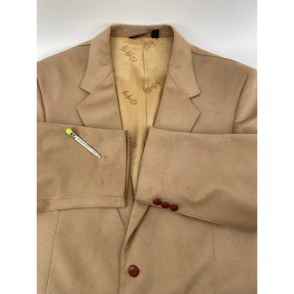Vintage Farah Designer Series Blazer Mens 44R Camel Tan Two Button Sport Coat